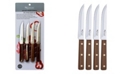 New England Cutlery 4 Piece Steak Knife Set with Full Tang Blade and Walnut Wood Handle